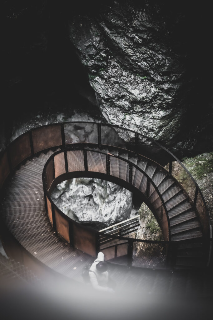 Treppe in Liechtensteinklamm in St. Johann im Pongau